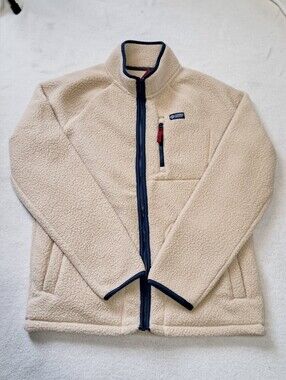 Mondetta Men's Sherpa Jacket Fleece Full Zip Cream Beige Size Large Fall Neutral